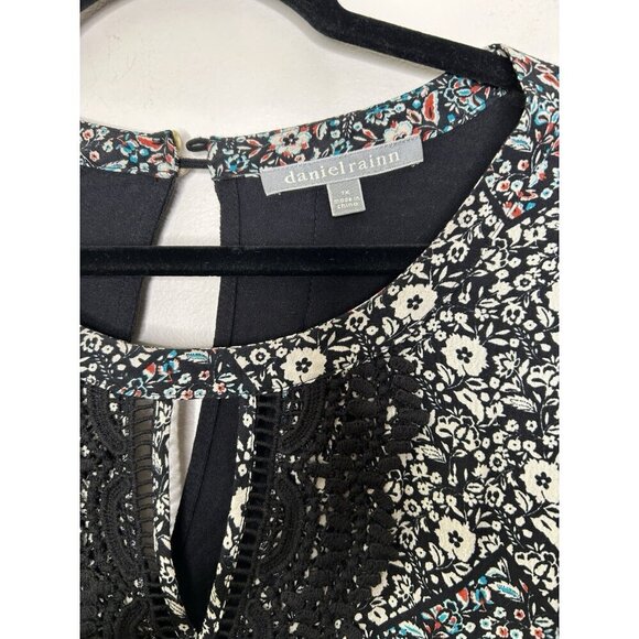Daniel Rainn Blouse Womens Black Floral Flowy Boho Tunic Top Plus Size 1X - Picture 5 of 12